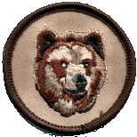 Embroidered 2 inch round Brown Bear patch